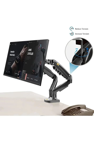 Daytona North Bayou Nb F160 17-27 " Çift Kol Amortisörlü 2023 Yeni Tasarım Vesa Monitör Standı - 3