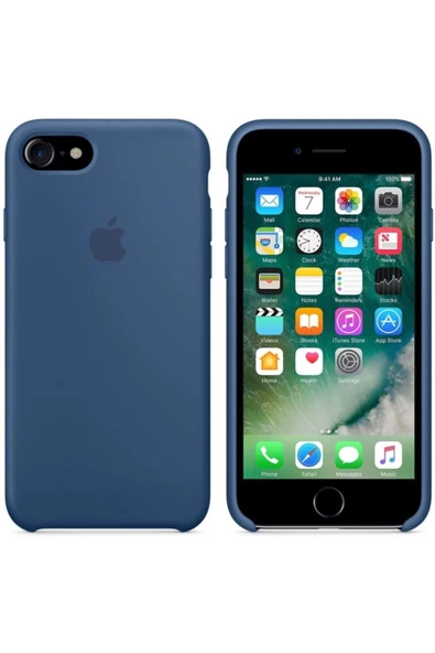 Daytona Apple 7/8 Uyumlu Silikon Ultra Slim Mikrofiber Astarlı Telefon Kılıfı-ocean Blue/okyanus Mavi - 2