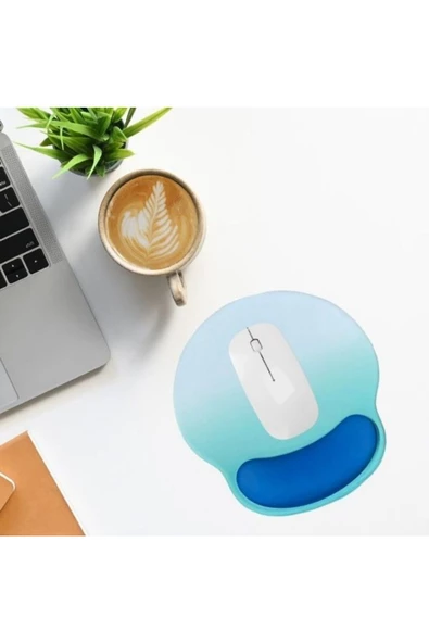 Daytona Desenli Ergonomik Mouse Pad Ve Bilek Desteği Set Mavi - 2