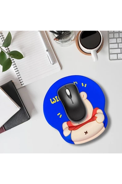 Daytona Desenli Ergonomik Desenli Mouse Pad Mavi - Winnie Pooh - 4