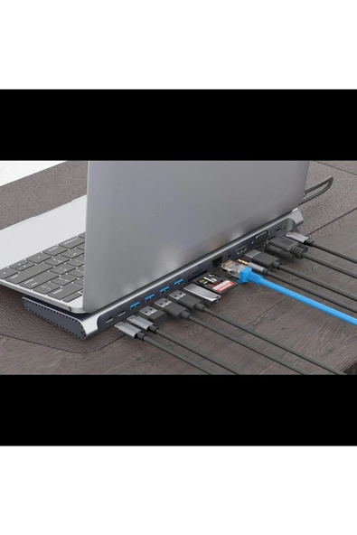 Daytona Mst14-u 14ın1 Type-c To Hdtv Multifunction 4k Ultra Hd 14 Ports Çevirici Dönüştürücü Adaptör - Resim 2