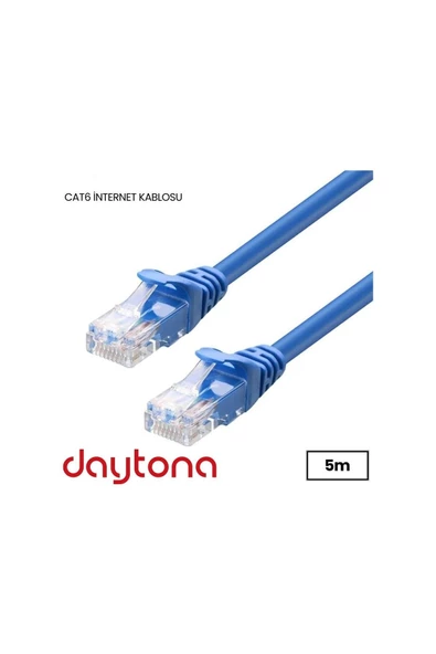 Daytona Cat6 Gigabit Internet Ethernet 10gbps Rj45 Lan Kablosu 5 Metre (2 ADET) A4216