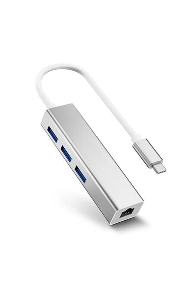 Daytona Fc05 Type-c To 3 X 3.0 Usb Rj45 Lan Ethernet Çevirici Macbook Uyumlu