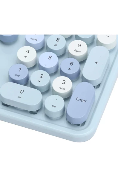 Daytona Mofii Sweet 104 tuşlu PC Notebook Macbook Uyumlu Renkli Klavye Mouse Set Mavi - Resim 3