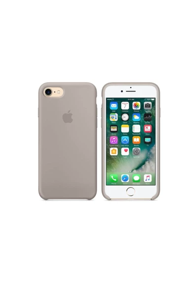 Daytona Apple 7/8 Uyumlu Silikon Ultra Slim Mikrofiber Astarlı Telefon Kılıfı-pebble/koyu Gri - 2