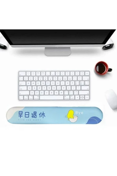 Daytona Desenli Ergonomik Desenli Mouse Pad Ve Bilek Desteği Set - Mavi-civciv - 3