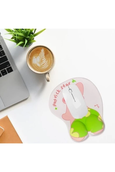 Daytona Desenli Ergonomik Desenli Mouse Pad Ve Bilek Desteği Set Pembe - Patvick - 2
