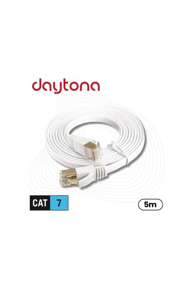 Daytona Cat7 Gigabit Flat Ethernet Rj45 Modem 10gbps 600mhz Internet Kablosu (5 METRE) A4259