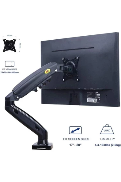 North Bayou Nb F80 17-30 Lcd Led Monitör Tutucu Kol Amortisörlü Vesa Monitör Standı - 7