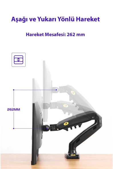 Daytona Nb F80 Tek Kol Amortisörlü Monitör Tutucu - 4