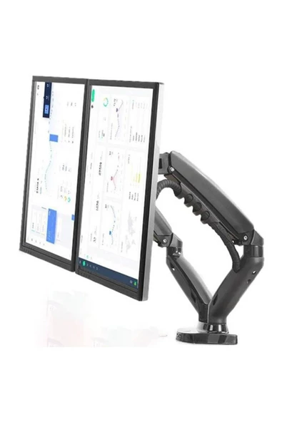 North Bayou Nb F160 Çift Kol Amortisörlü Monitör Tutucu 17-30" Lcd Led Monitör Tutucu-siyah - 5