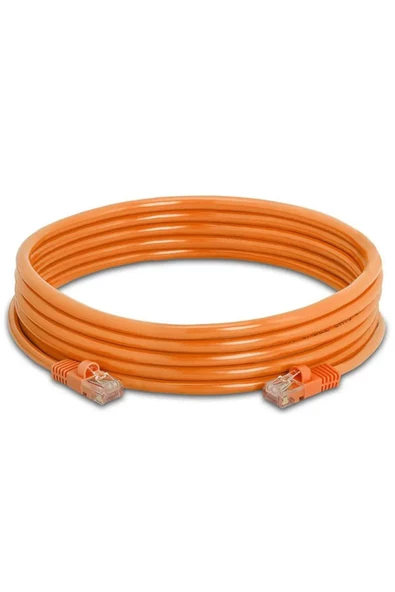 Daytona Hiitachi Cat6e 5 Metre 0.57mm Ethernet Lan Kablosu Turuncu 2 Adet