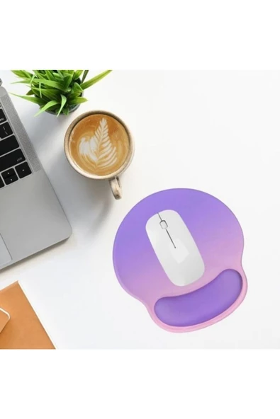 Daytona Desenli Ergonomik Mouse Pad Ve Bilek Desteği Set Mor-pembe - 2