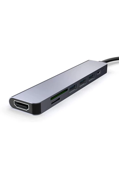 Daytona CF-17 Type-C To 3xusb 3.0 4K Ultra Hd HDMI Sd Tf Kart Girişli 7ın1 Çevirici Hub Adaptör - 3