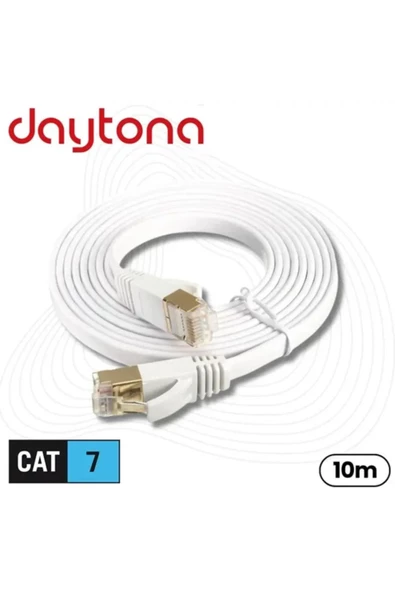 Daytona Cat7 Gigabit Flat Ethernet Rj45 Modem 10gbps 600mhz Internet Kablosu (10 METRE) A4269