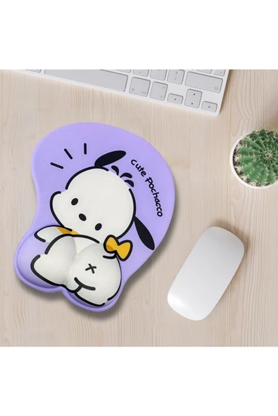Daytona Desenli Ergonomik Desenli Mouse Pad Mor - Köpek Desenli - 2