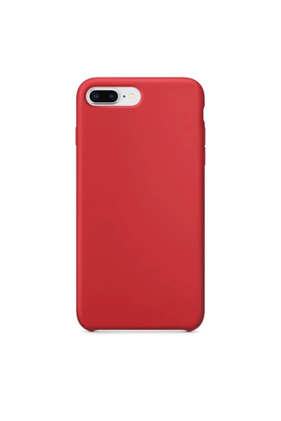 Daytona Apple 7/8 Uyumlu Silikon Ultra Slim Mikrofiber Astarlı Telefon Kılıfı-red/koyu Kırmızı