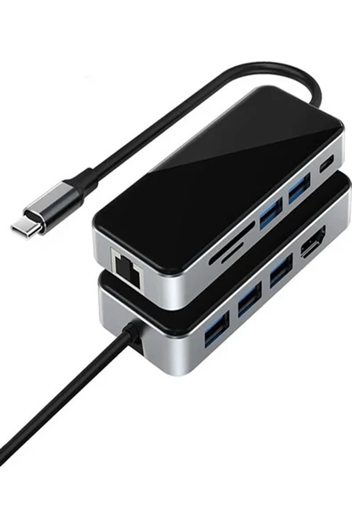 Daytona Hc-76 10ın1 Macbook Uyumlu Usb 3.0-type-c-rj45-hdmı-sdkart Çevirici Dönüştürücü Adaptör - Resim 3