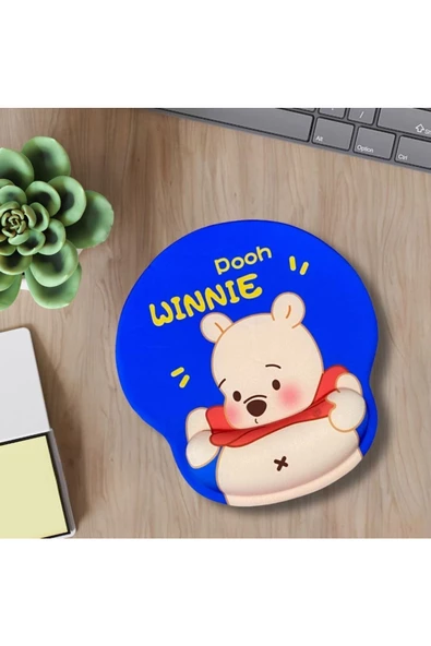 Daytona Desenli Ergonomik Desenli Mouse Pad Mavi - Winnie Pooh - 3
