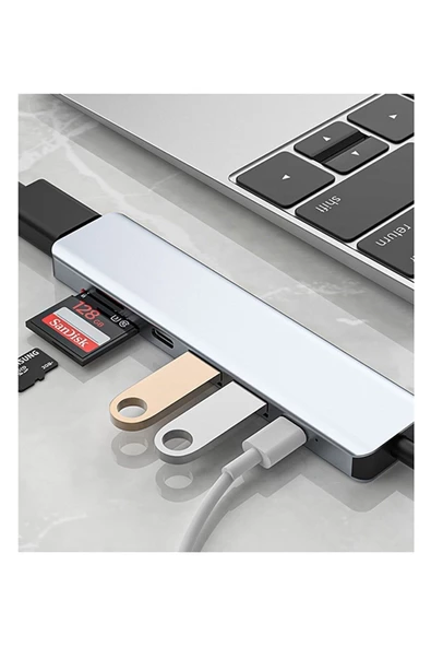 Daytona Cf08 Macbook Uyumlu Type-c To 4k 1080p Uhd Hdmı Type-c Pd Şarj 2x Usb3 Çevirici Hub Adaptör - 2