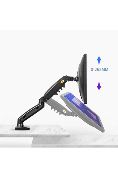 North Bayou Nb F160 Çift Kol Amortisörlü Monitör Tutucu 17-30" Lcd Led Monitör Tutucu-siyah - 3