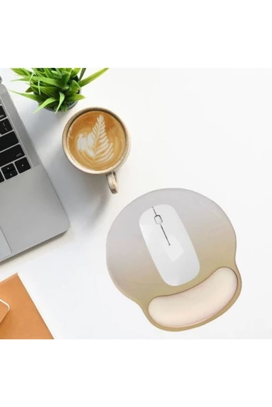 Daytona Desenli Ergonomik Mouse Pad Ve Bilek Desteği Set Kahverengi-gri - 2