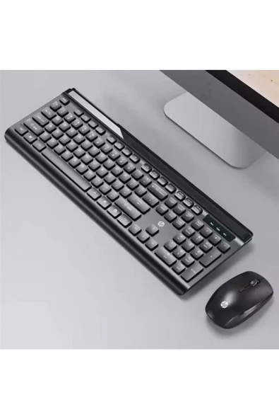 HP CS500 Kablosuz Klavye Mouse 2,4G kablosuz Tak Çalıştır Şık Tasarım Türkçe Q Klavye Siyah - 3