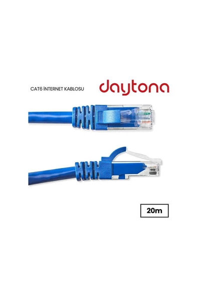 Daytona Cat6 Gigabit Internet Ethernet 10gbps Rj45 Lan Kablosu (20 METRE) A4518