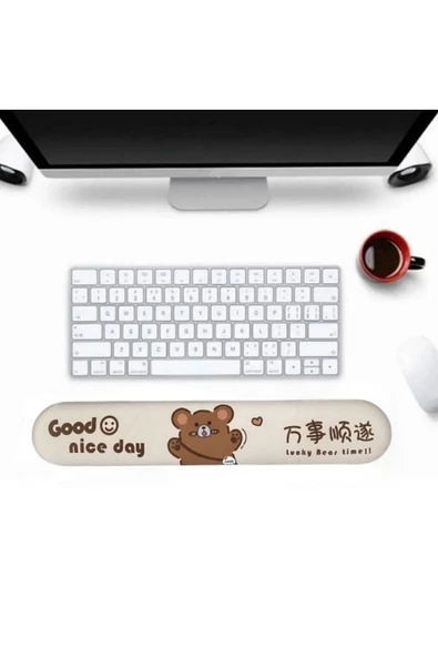 Daytona Desenli Ergonomik Desenli Mouse Pad Ve Bilek Desteği Set - Pembe-ayıcık - 3