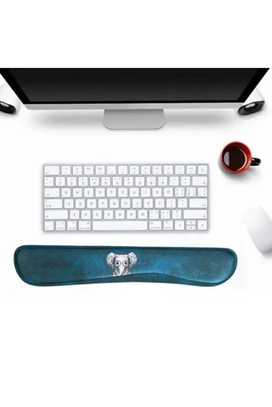 Daytona Desenli Ergonomik Desenli Mouse Pad Ve Bilek Desteği Set Yeşil - Fil Desenli - 3