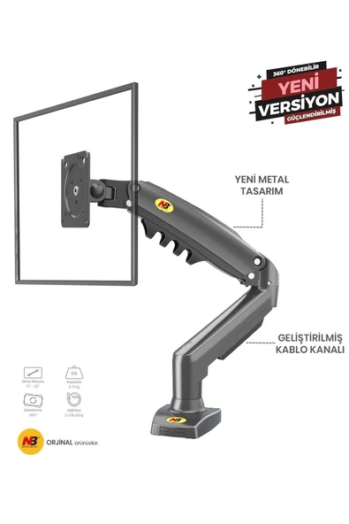 North Nb Bayou F80 17-30 " Amortisörlü 2-9 Kg Monitör Standı Versiyon