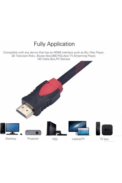 Daytona A4877 4K HDMI Kablosu 1.4b Ethernet Destekli 3D HDMI Görüntü Kablosu (15 Metre) - 4
