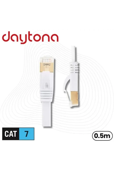 Daytona Cat7 Gigabit Flat Ethernet Rj45 Modem 10gbps 600mhz Internet Kablosu (0.5 METRE) A4980