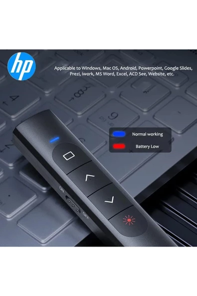 Daytona Hp SS10 Wireless Presentation Flip Pen Kalem Pilli Kablosuz Lazer Sunum Kumandası - 6