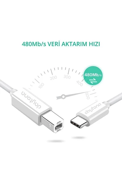 Daytona Tb1-2-1 1,0m Type-c usb B Çevirici Kablo Adaptör - 3