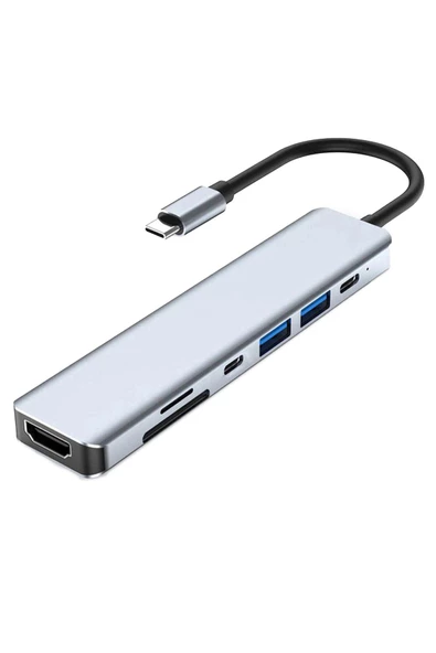 Daytona Ch-13C Type-C To 2' Usb 3.0 Sd Tf 4K Hd 1080P Hdmı Pd Kart Okuyucu Çevirici Hub - 3