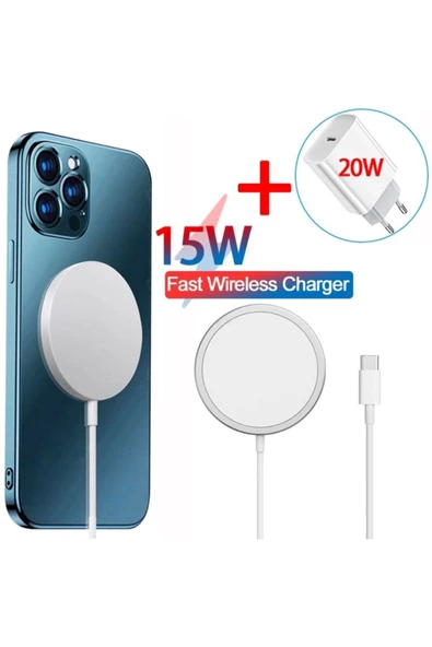 Daytona Iphone 12/12 Pro/ 12 Pro Max/ 12 Mını 5w/5w Uyumlu Kablosuz Wireless Şarj Ve 20w Adaptör Seti - 7