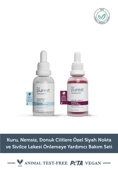 THE PUREST SOLUTİONS THE PUREST SOLUTİONS Kuru Nemsiz Donuk Ciltlere Özel Siyah Nokta ve Sivilce Lekesi Önlemeye Yardımcı Bakım Seti