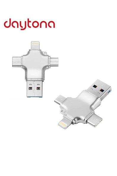Daytona Hc05 Ios Apple Android Type-c Lightning Usb-a Microsd Tf Kart Okuyucu - Resim 2