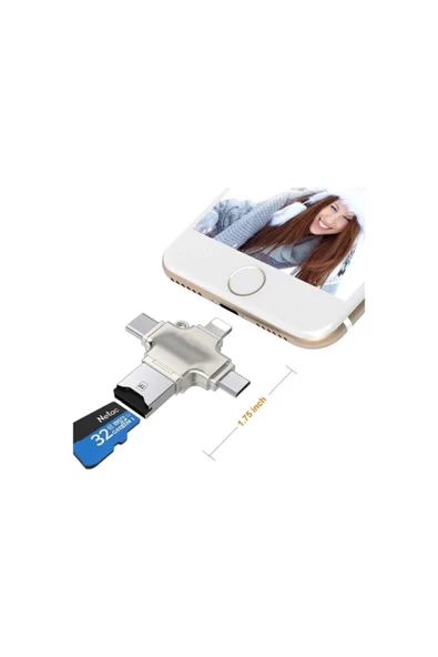 Daytona Hc05 Ios Apple Android Type-c Lightning Usb-a Microsd Tf Kart Okuyucu - Resim 6