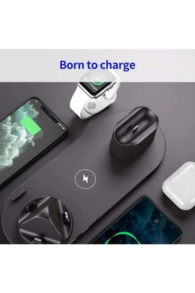 Daytona Bw06-s Wireless Iwatch Airpods Iphone Samsung Kablosuz Hızlı Şarj Standı &18w Adaptör - 5