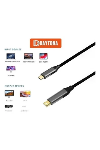 Daytona K-02 Type- Mini Display Adaptör Çevirici (4K GÖRÜNTÜ AKTARIM KABLOSU) - 2