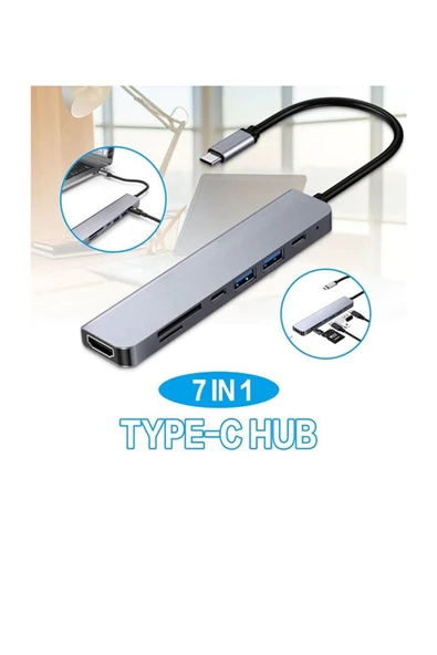 Daytona Cf08 Macbook Uyumlu Type-c To 4k 1080p Uhd Hdmı Type-c Pd Şarj 2 Usb3 Çevirici Hub Adaptör - 3