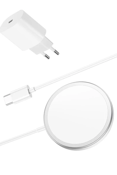 Daytona Iphone 12/12 Pro/ 12 Pro Max/ 12 Mını 5w/5w Uyumlu Kablosuz Wireless Şarj Ve 20w Adaptör Seti