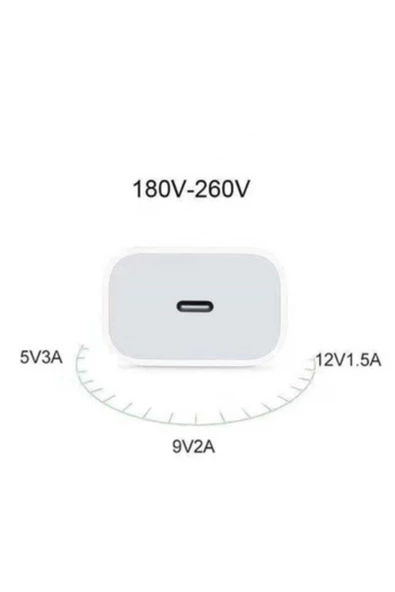 Daytona Apple Iphone 11/11 Pro Max 18w Hızlı Şarj Cihazı Ve 1 Metre Usb C Lightning Şarj Kablosu Set - 4