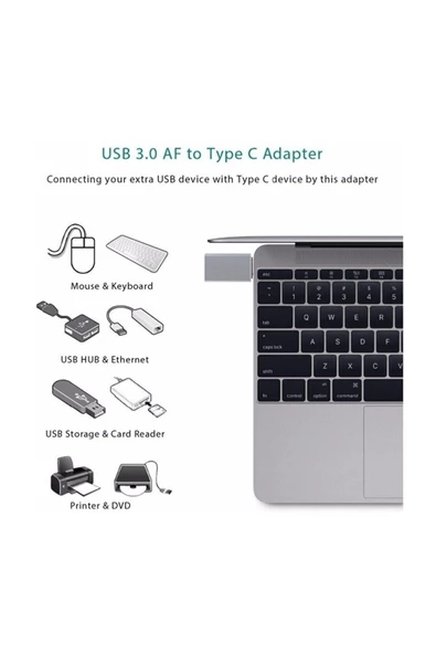 Daytona Dr01 Macbook Uyumlu Type-c -usb 3.0 Otg Usb Flash Driver Klavye Mouse Dönüştürücü Adaptör (2 ADET) - Resim 4
