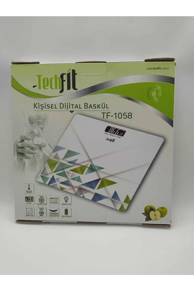 TECHFİT Tf-1058 Desenli Dijital Cam Baskül Kişisel Tartı