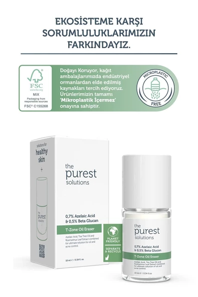 THE PUREST SOLUTİONS THE PUREST SOLUTİONS Yağlı Ciltler Için Anında Matlaştırıcı Ve Sivilce Önleyici Yüz Bakım Maskesi T-zone 10 Ml - 5