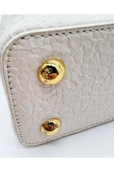 NOİR Orijinal Hakiki Deri Kadın Beyaz Omuz Çantası - 5