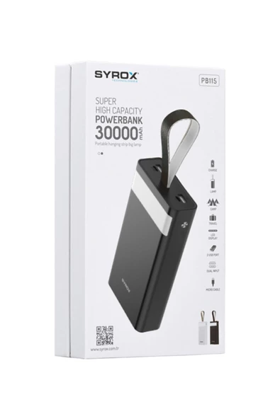 SYROX Power Bank 30.000 Mah Led Pb115